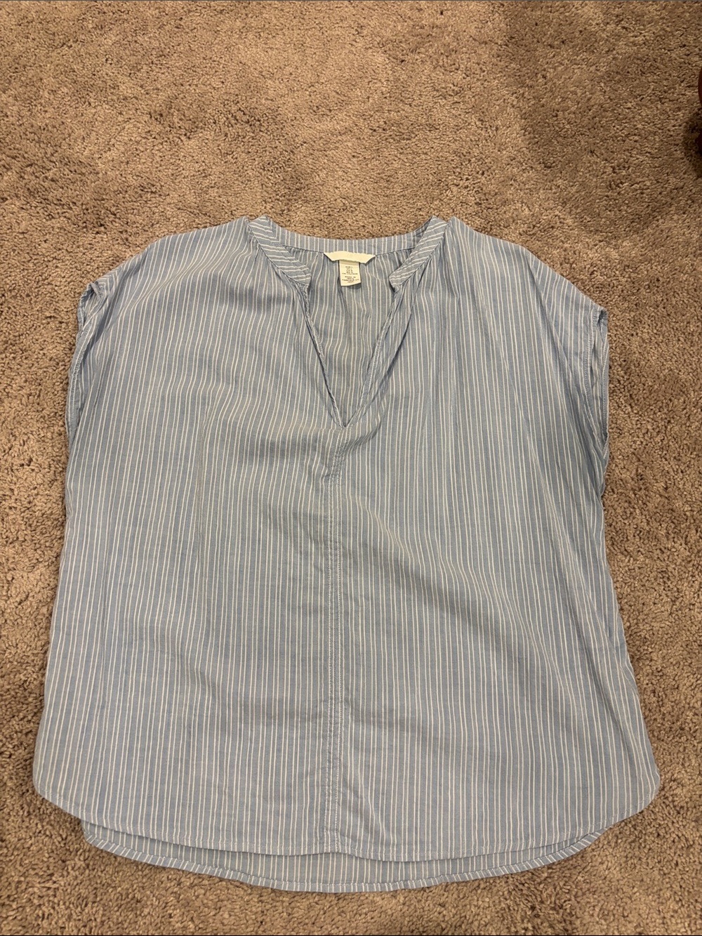 H&M Light Blue Striped V-Neck Women’s Top
